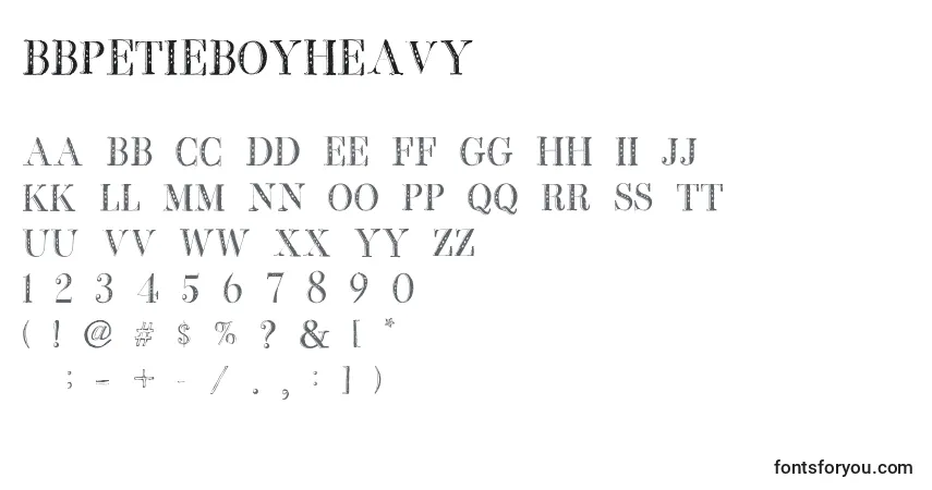 A fonte BbPetieBoyHeavy – alfabeto, números, caracteres especiais