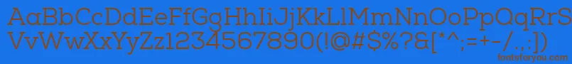 NexaSlabBook-fontti – ruskeat fontit sinisellä taustalla
