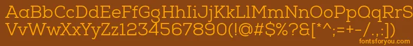 NexaSlabBook Font – Orange Fonts on Brown Background