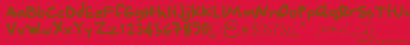 Angeleobardo-Schriftart – Braune Schriften auf rotem Hintergrund