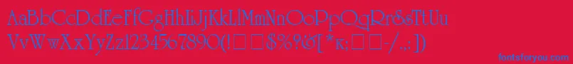 Unicyrillic Font – Blue Fonts on Red Background