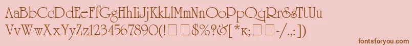 Unicyrillic Font – Brown Fonts on Pink Background