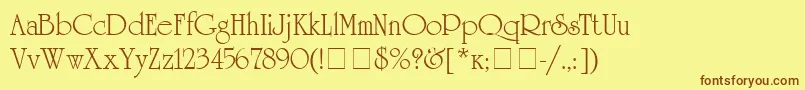 Unicyrillic Font – Brown Fonts on Yellow Background