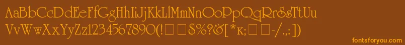 Unicyrillic Font – Orange Fonts on Brown Background