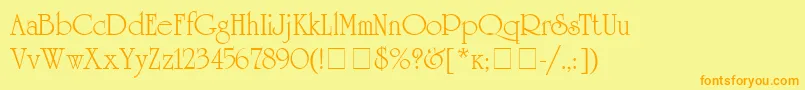 Unicyrillic Font – Orange Fonts on Yellow Background