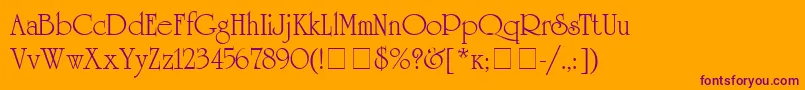 Unicyrillic Font – Purple Fonts on Orange Background