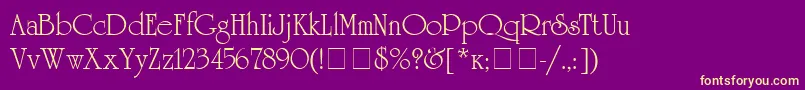 Unicyrillic Font – Yellow Fonts on Purple Background