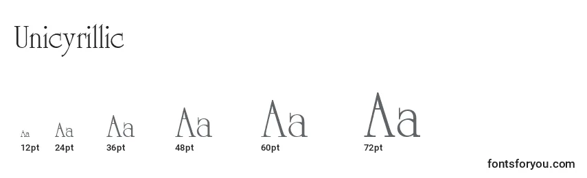 Unicyrillic Font Sizes