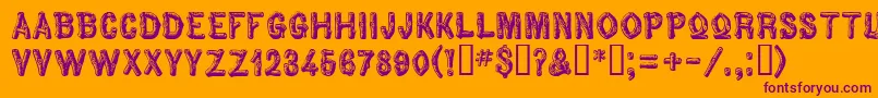 Pinewood Font – Purple Fonts on Orange Background