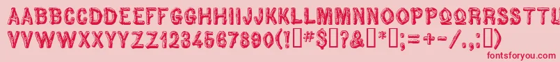 Pinewood Font – Red Fonts on Pink Background