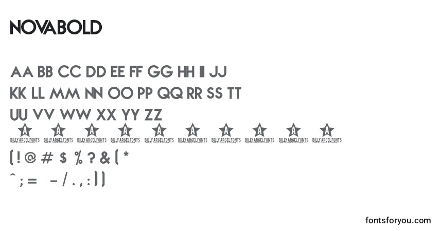 Шрифт Novabold (105480) – алфавит, цифры, специальные символы