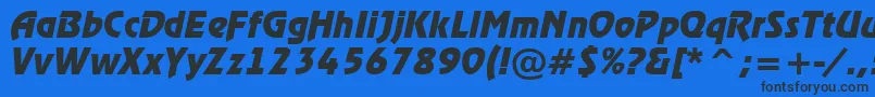 RewinderBolditalic Font – Black Fonts on Blue Background