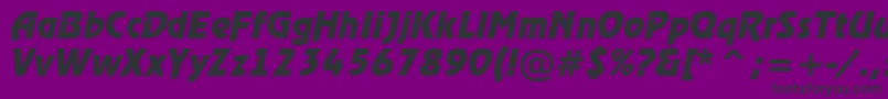Czcionka RewinderBolditalic – czarne czcionki na fioletowym tle