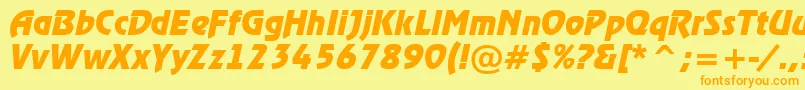 RewinderBolditalic Font – Orange Fonts on Yellow Background