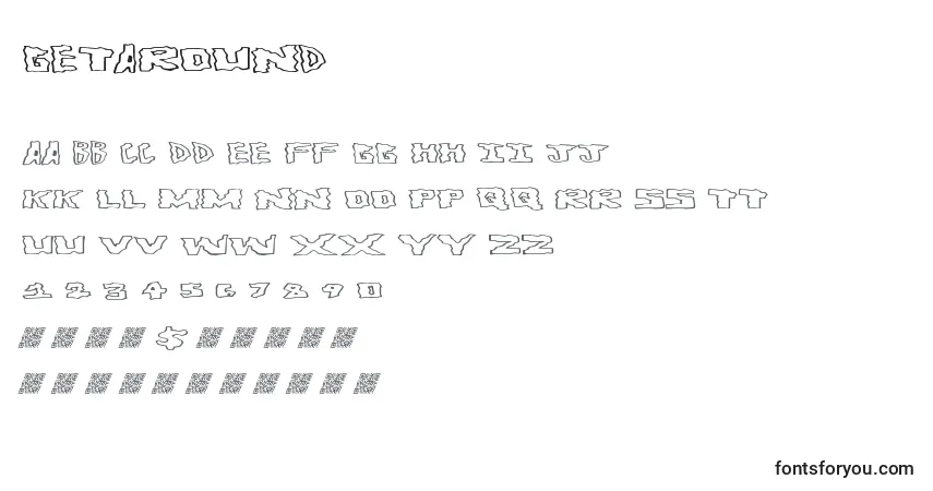 Czcionka Getaround – alfabet, cyfry, specjalne znaki