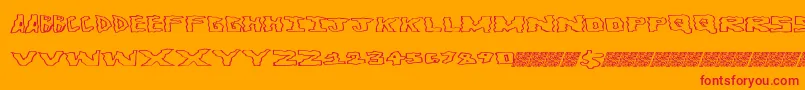 フォントGetaround – オレンジの背景に赤い文字