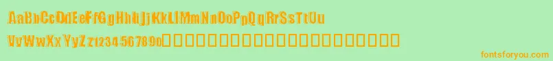MyWifeSucks-Schriftart – Orangefarbene Schriften auf grünem Hintergrund