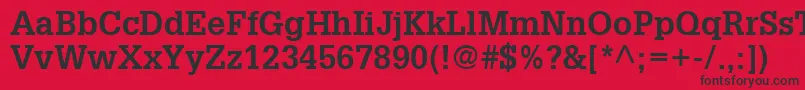 フォントGlyphaLt65Bold – 赤い背景に黒い文字