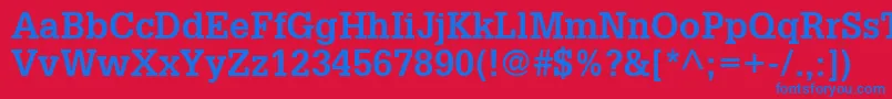 フォントGlyphaLt65Bold – 赤い背景に青い文字