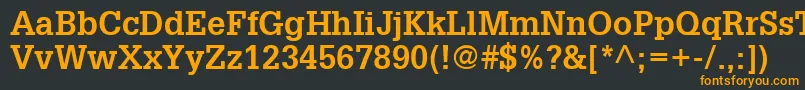 フォントGlyphaLt65Bold – 黒い背景にオレンジの文字