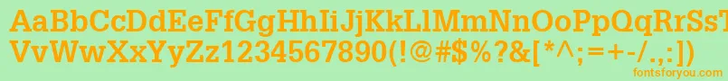 GlyphaLt65Bold Font – Orange Fonts on Green Background