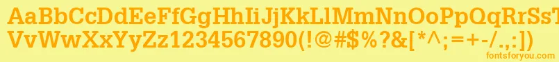 GlyphaLt65Bold Font – Orange Fonts on Yellow Background