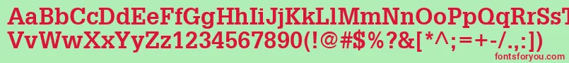 GlyphaLt65Bold Font – Red Fonts on Green Background