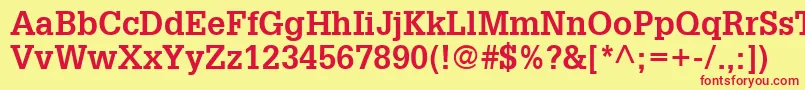 GlyphaLt65Bold Font – Red Fonts on Yellow Background