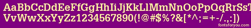 フォントGlyphaLt65Bold – 紫の背景に黄色のフォント