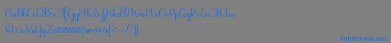 フォントBmdJasmineReminiscentseBold – 灰色の背景に青い文字
