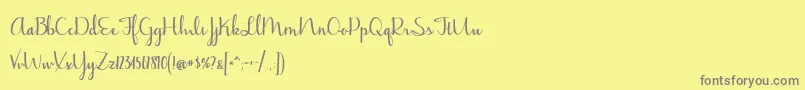 BmdJasmineReminiscentseBold Font – Gray Fonts on Yellow Background