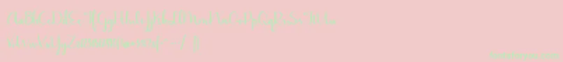 BmdJasmineReminiscentseBold Font – Green Fonts on Pink Background