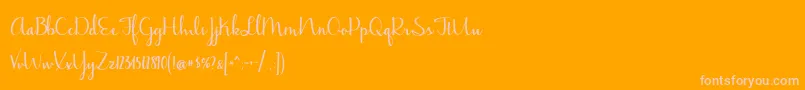 BmdJasmineReminiscentseBold-Schriftart – Rosa Schriften auf orangefarbenem Hintergrund