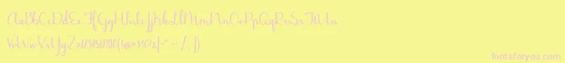 BmdJasmineReminiscentseBold Font – Pink Fonts on Yellow Background
