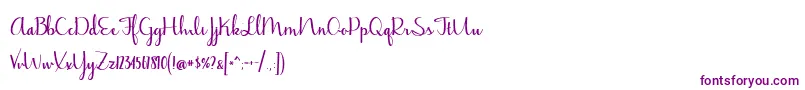 BmdJasmineReminiscentseBold Font – Purple Fonts on White Background