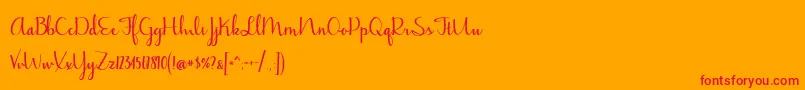 BmdJasmineReminiscentseBold Font – Red Fonts on Orange Background