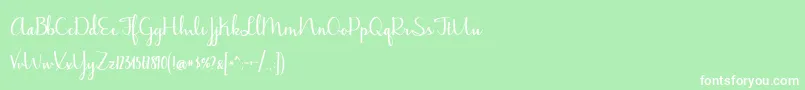 BmdJasmineReminiscentseBold Font – White Fonts on Green Background