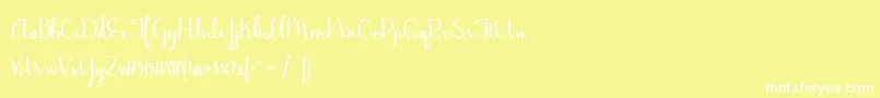 BmdJasmineReminiscentseBold Font – White Fonts on Yellow Background