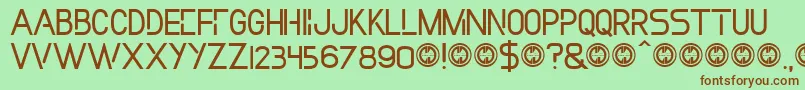 フォントIncollection – 緑の背景に茶色のフォント