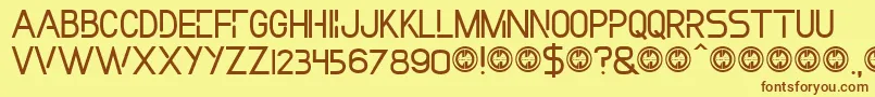 Police Incollection – polices brunes sur fond jaune