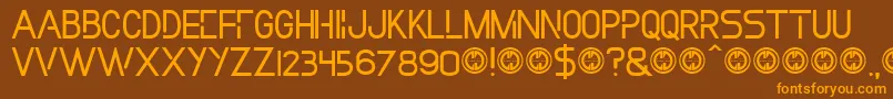 Czcionka Incollection – pomarańczowe czcionki na brązowym tle
