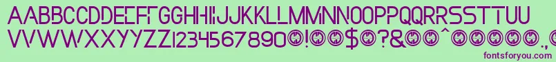 Police Incollection – polices violettes sur fond vert