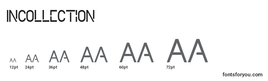 Incollection Font Sizes