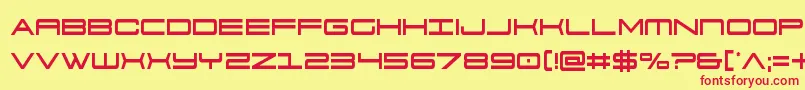 911porschav3cond Font – Red Fonts on Yellow Background