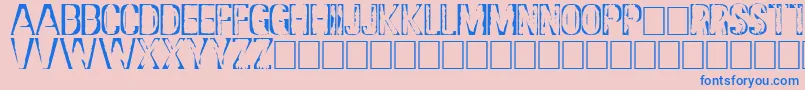 DsStampCyr Font – Blue Fonts on Pink Background