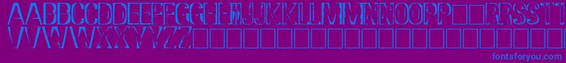 DsStampCyr Font – Blue Fonts on Purple Background