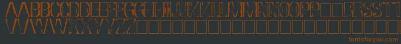 DsStampCyr Font – Brown Fonts on Black Background