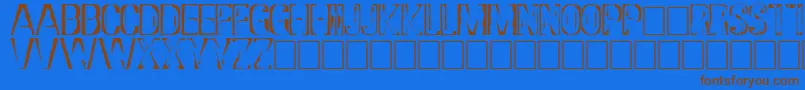 DsStampCyr Font – Brown Fonts on Blue Background