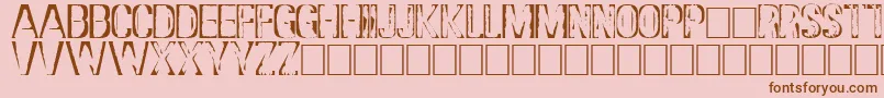 DsStampCyr Font – Brown Fonts on Pink Background