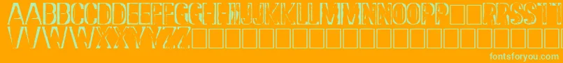 DsStampCyr Font – Green Fonts on Orange Background